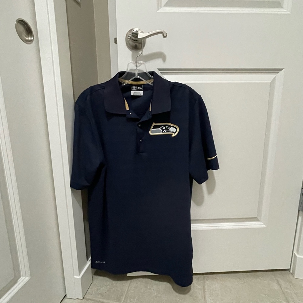 Seattle Seahawks Nike  Navy Polo Shirt New